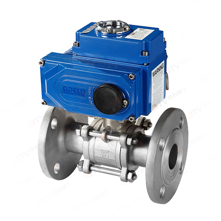 Electric three-piece flange ball valve