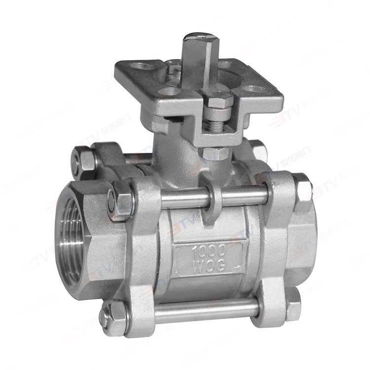 Three-piece high-platform thread buckle ball valve