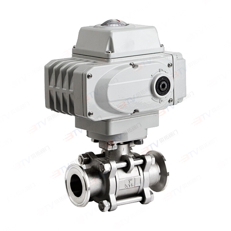 Electric three-piece quick-loading ball valve